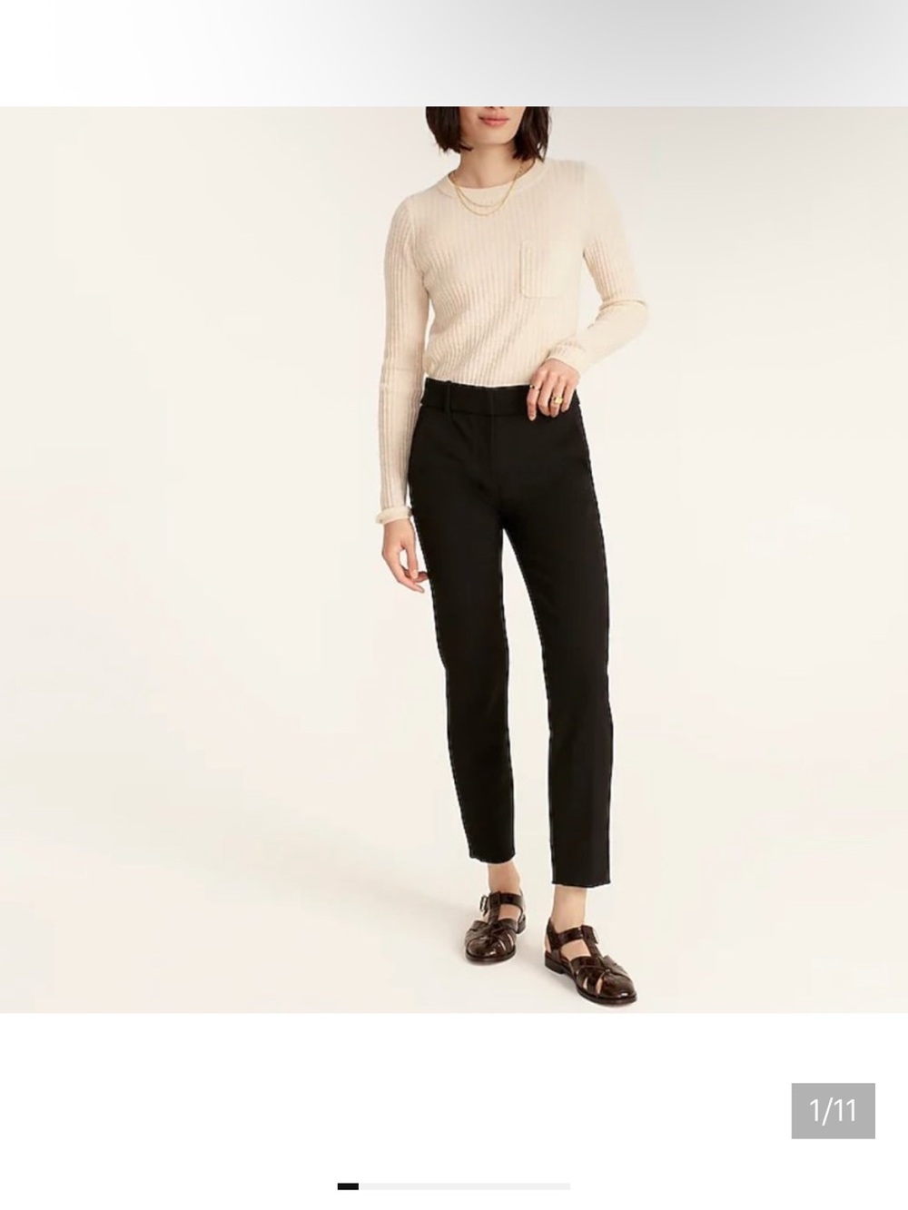 J.Crew NWT Slim Cropped Pant in Four-Season Stretch Black Petite